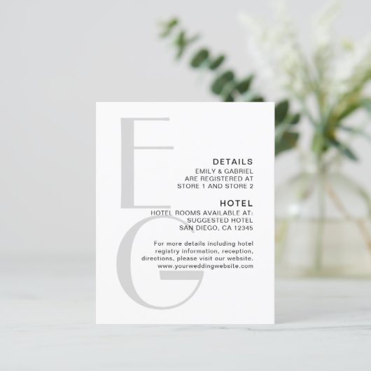 Papier Monogramme élégant. Détails mariages modernes simp (Debout devant)