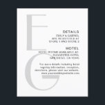 Papier Monogramme élégant. Détails mariages modernes simp<br><div class="desc">Monogramme gris simple et élégant. Détails de mariage élégants et modernes Carte de boîtier.</div>