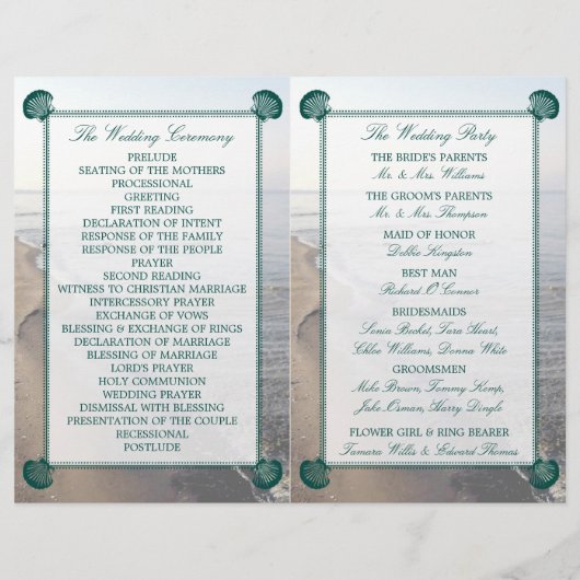 Papier Monogramme élégant et mariage Turquoise sur la pla (Dos)