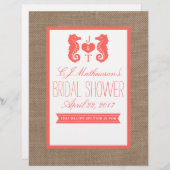 Papier Monogramme Fête des mariées Cheval de mer Recette  (Devant / Derrière)