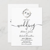 Papier Monogramme Floral Budget Faire-part de mariage (Devant / Derrière)