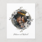 Papier Monogramme Floral Budget Faire-part de mariage (Dos)