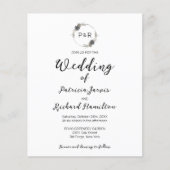 Papier Monogramme Floral Budget Faire-part de mariage (Devant)