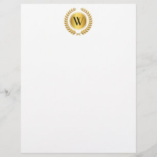 Papier Monogramme Golden Laurel Wreath