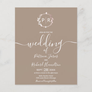 Papier Monogramme Grullo Faire-part de mariage budgétaire