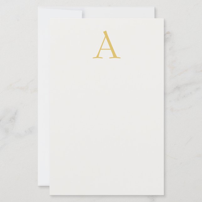 Papier Monogramme initial professionnel couleur or et pas (Devant)