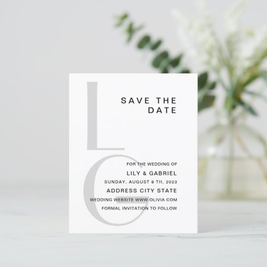 Papier Monogramme. Mariage de typographie simple Enregist (Debout devant)