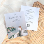 Papier Monogramme mariage | Tout en un code QR photo budg<br><div class="desc">Ce modèle économique, simple et élégant d'invitation de mariage dispose d'une photo à fond de votre choix. La superposition de texte commence par vos deux initiales, suivies de vos noms en lettres chic. Ci-dessous, votre date et le lieu sont imprimés en typographie serif classique. Les cartes retournent aux détails de...</div>