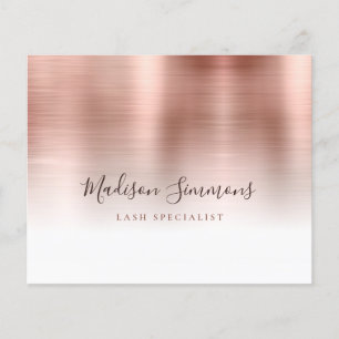 Papier Monogramme métal brossé rose or élégant Script Bu