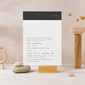 Papier Monogramme moderne Noir Blanc Budget Mariage Invit