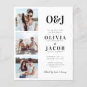 Papier Monogramme moderne QR Code Faire-part de mariage p (Devant)