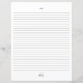 Papier Monogramme Noir Blanc Moderne Recettes Par Recette (Dos)