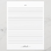 Papier Monogramme Noir Blanc Moderne Recettes Par Recette (Dos)