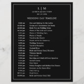 Papier Monogramme noir simple Elégant Mariage chronologiq (Devant)