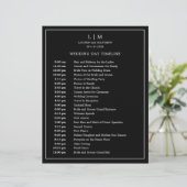 Papier Monogramme noir simple Elégant Mariage chronologiq (Debout devant)