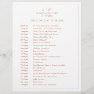 Papier Monogramme Rose Simple Élégant Calendrier de Maria