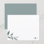 Papier Monogramme simple de feuillage à l'aquarelle  (Devant / Derrière)