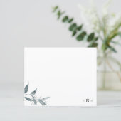 Papier Monogramme simple de feuillage à l'aquarelle (Debout devant)