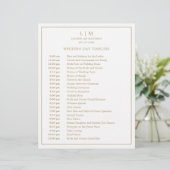 Papier Monogramme simple de mariage à l'ancienne en or (Debout devant)