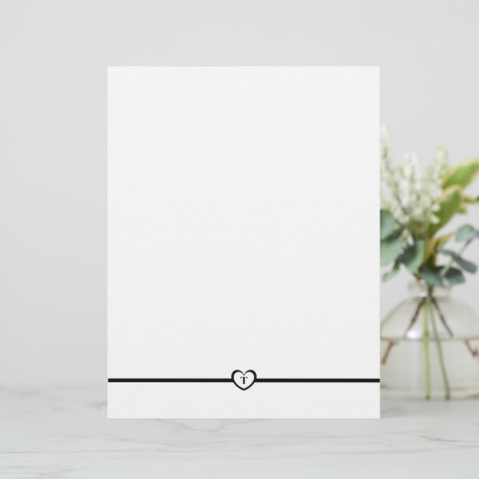 Papier monogramme simple et élégant - Noir (Debout devant)