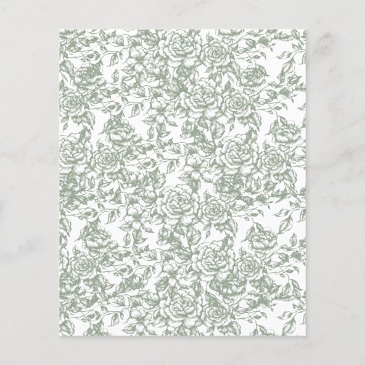 Papier Monogramme victorien budget Mariage vert français (Dos)