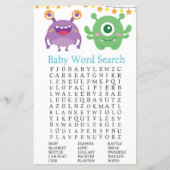 Papier Monster Baby shower Mot de recherche Jeu (Devant)