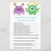 Papier Monster COMMENT VOUS CONNAISSEZ baby shower jeu (Devant)