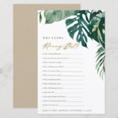 PAPIER MONSTERA DE LA FAUNE TROPICALE QUI CONNAÎT M0MMY M (Devant / Derrière)