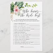 Papier Monstère tropicale Qui connaît la mariée meilleur (Devant)