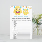 Papier Monstre Jaune Bébé Animaux Nom Jeu (Debout devant)