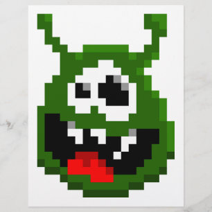 Papier Monstre Vert - Pixel Art