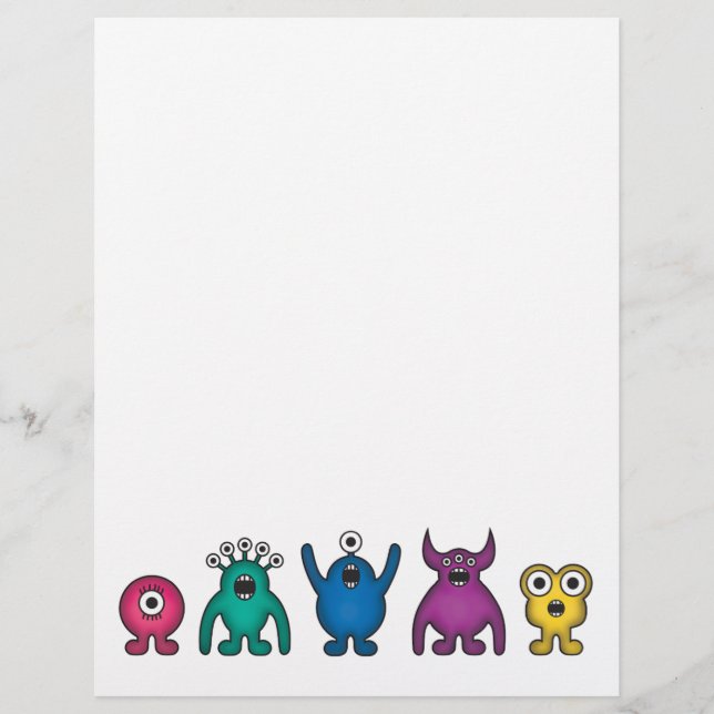Papier Monstres extraterrestres arc-en-ciel (Devant)