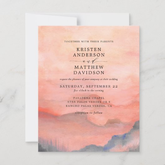 Papier Montagne Sunset Budget (Devant)