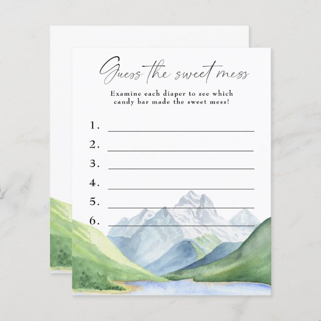 Papier Montagnes - Devinez le jeu Sweet Mess (Devant / Derrière)
