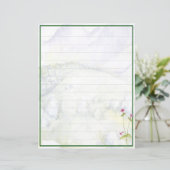 Papier Montagnes et fleurs à l'aquarelle (Debout devant)