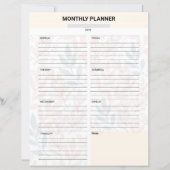 Papier Monthly Planner Template (Devant)
