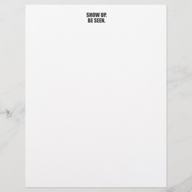 Papier Montrez-vous. Faites-vous voir. (Devant)