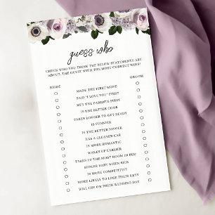 Papier Moody Anemone Purple Floral Devinez Nuptiale Qui J