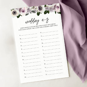 Papier Moody Anemone Violet Fête des mariées Florale A-Z