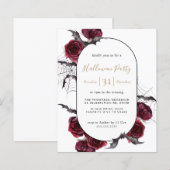 Papier Moody Arch Floral Bourgogne Invitation du parti Ha (Devant / Derrière)