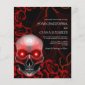 Papier Moody floral noir crâne gothique budget halloween (Devant)