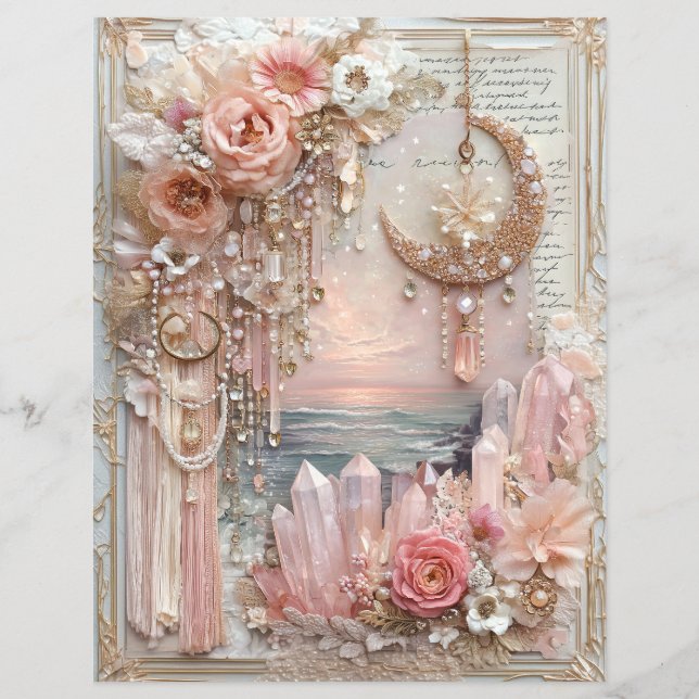 Papier Moon Crystals Junk Journal Scrapbook Paper (Devant)