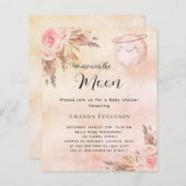 Papier Moon pampas blush budget baby shower invitation (Devant / Derrière)