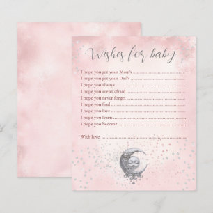 Papier Moon Rose Voeux Pour Baby Card Baby shower Jeu