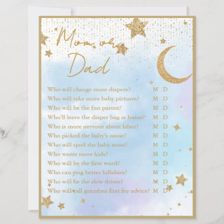 Papier Moon & Stars Maman ou Papa Baby shower Jeu