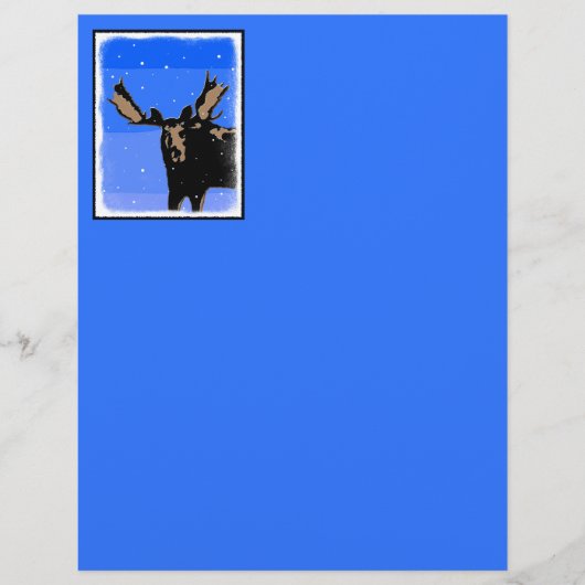 Papier Moose en hiver - Art original de la faune (Devant)