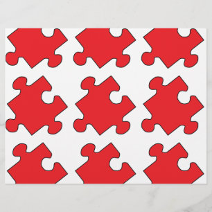PAPIER MORCEAU DE PUZZLE ROUGE