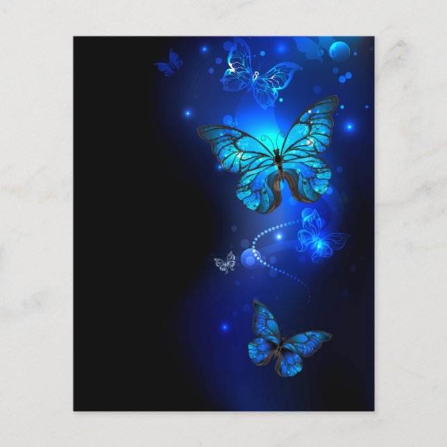 Papier Morpho Butterfly in the Dark Background (Devant)