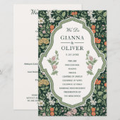 Papier Morris Floral Garden Cérémonie de mariage Programm (Devant / Derrière)