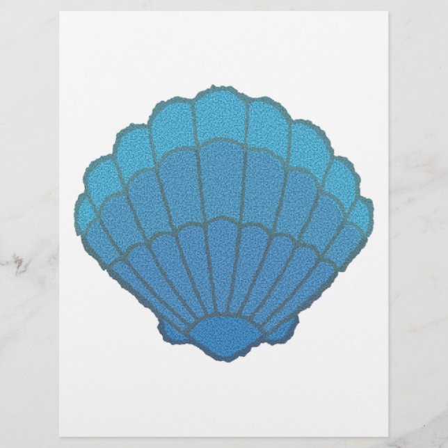 Papier Mosaïque de coquillage bleu (Devant)